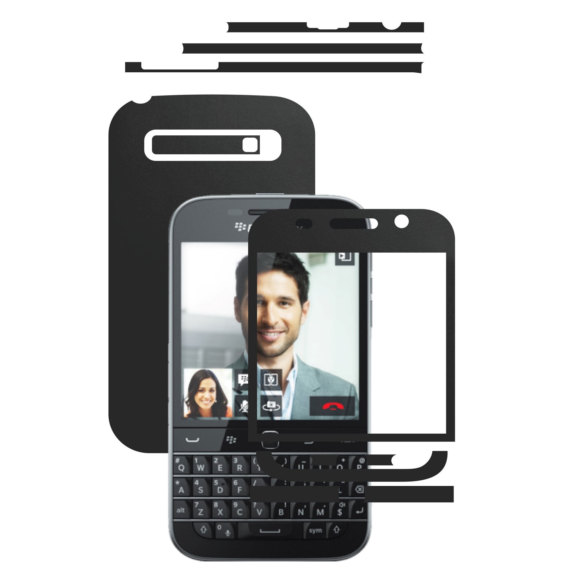Folie de protectie Full Body Carbon Skinz, Acoperire Totala, Negru Mat pentru BlackBerry Classic Q20