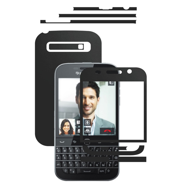 Защитно фолио Carbon Skinz за цялото тяло, пълно покритие, матово черно за BlackBerry Classic Q20