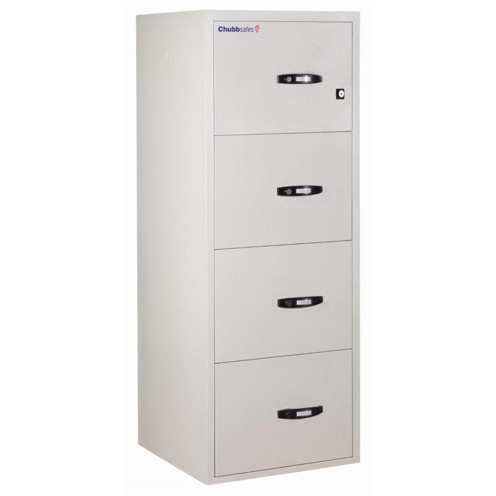 Clasificator certificat antifoc pentru acte, model 2H FF KL 120 31-4 CHUBB, 1510x551x779 mm, alb