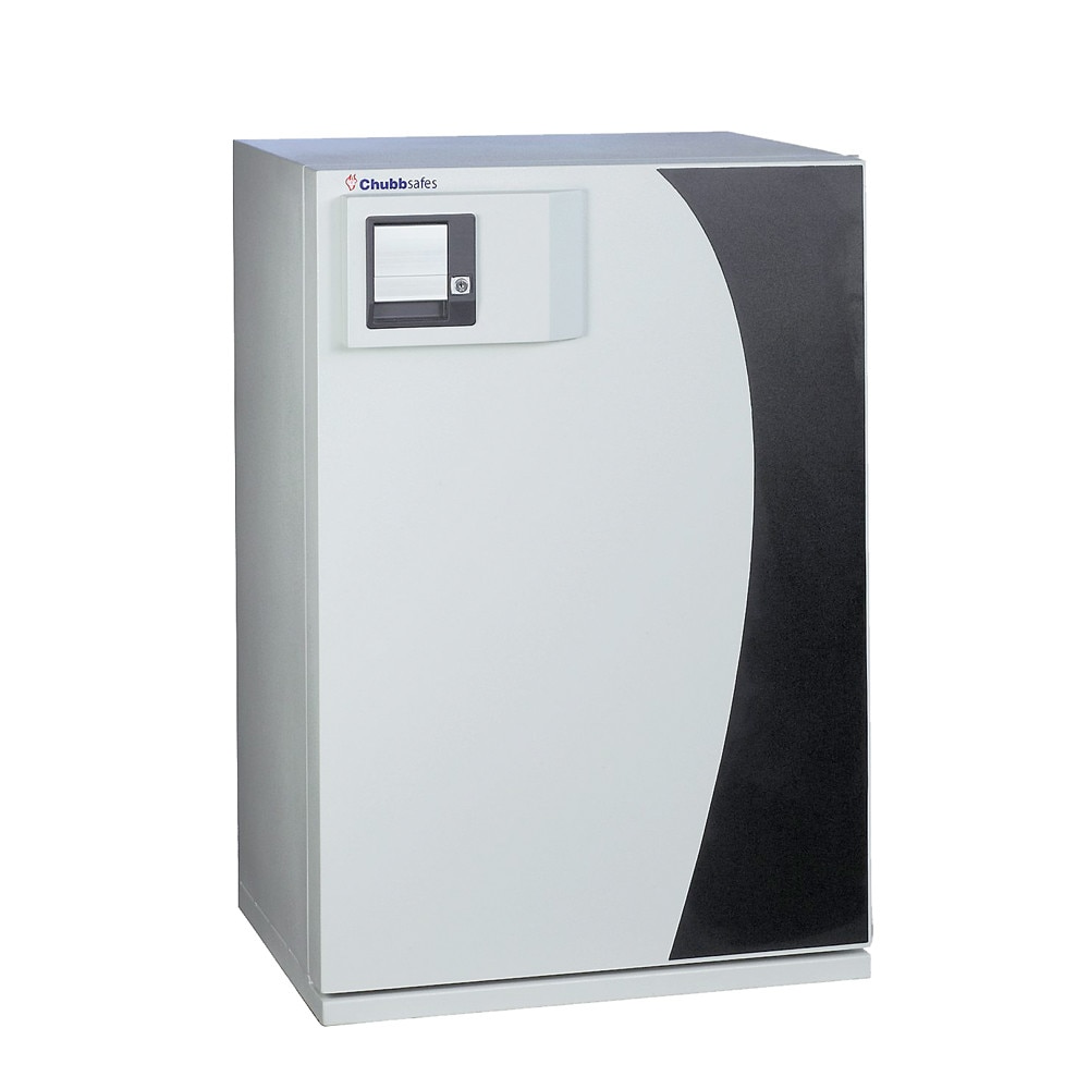 Seif mecanic antifoc, protectie suport media, model DataGNT 120 KL CHUBB, 1025x702x590 mm, alb