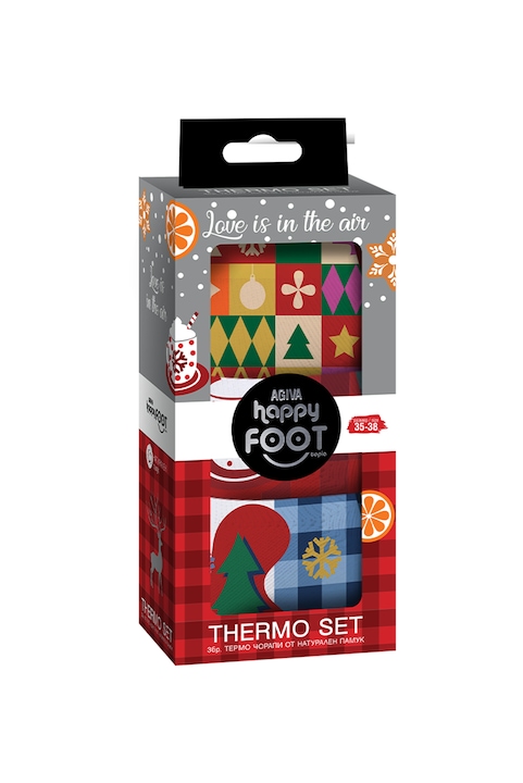 Комплект чорапи Agiva Happy Foottopia, С принт, Коледни, Дамски, Зелен