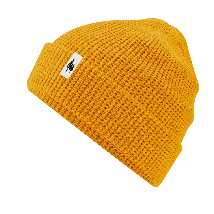 Вафлена шапка, Empath, органичен памук, универсален размер, унисекс, горчично жълто