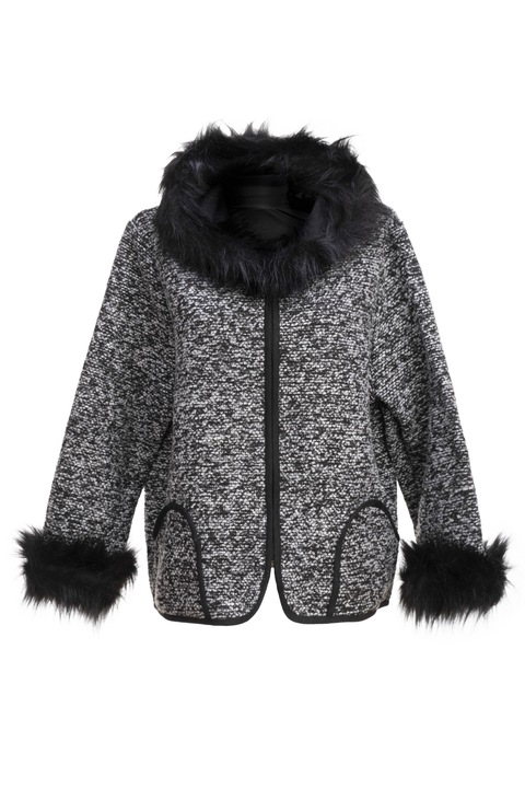 Jacheta dama J1, Negru/Gri