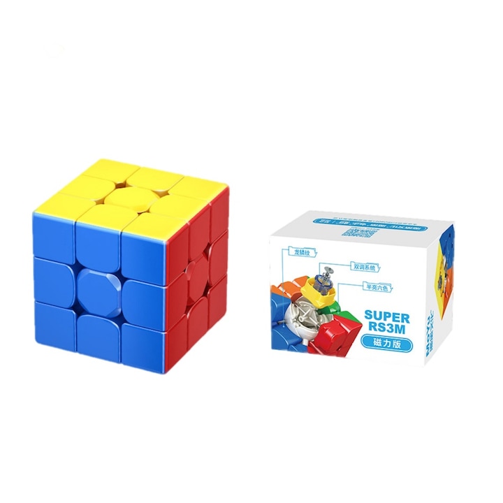 Cub Rubik MoYu Super RS3M, Magnetic, Stickerless, Speedcubing
