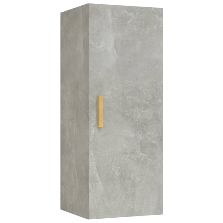 Dulap de perete vidaXL, gri beton, 34,5x34x90 cm, lemn compozit