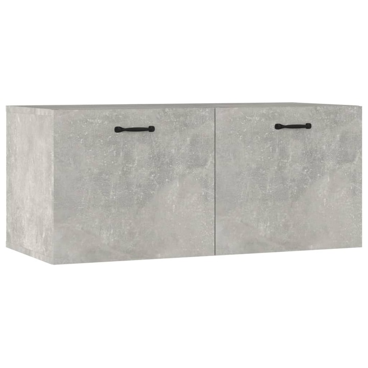 Dulap de perete vidaXL, gri beton, 80x36,5x35 cm, lemn compozit 14 kg