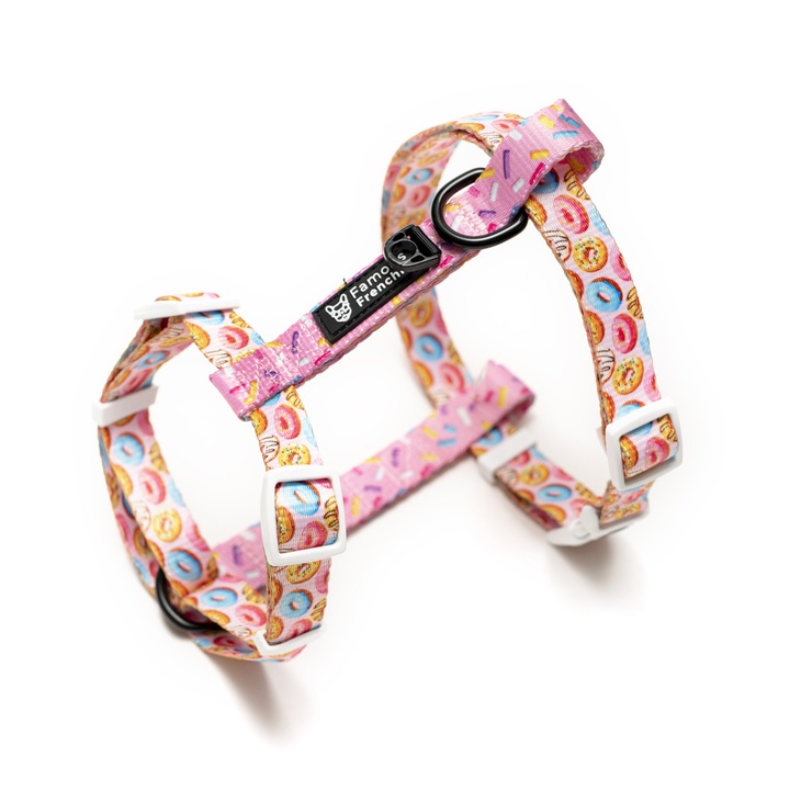 Ham pentru caini, ajustabil, Famous Frenchie, Donut Mania, marime universala