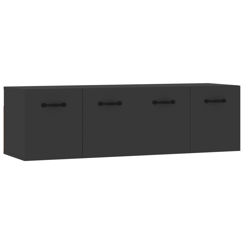 Set Dulapuri de perete vidaXL, 2 piese, negru, 80x35x36,5 cm, lemn ...