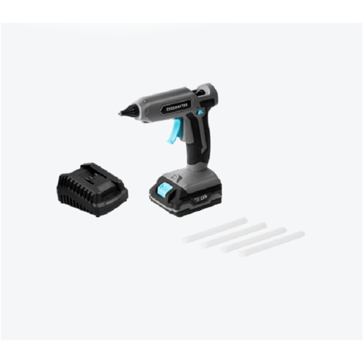 Pistol de lipit fara fir CecoRaptor Perfect Fix 2020 Advance. Baterie 20V si 2000 mAh, Bare cu diametrul de 11mm si lungimea de 150mm, Temperatura de lucru 180ºC, Autonomie pana la 30 min, 100151