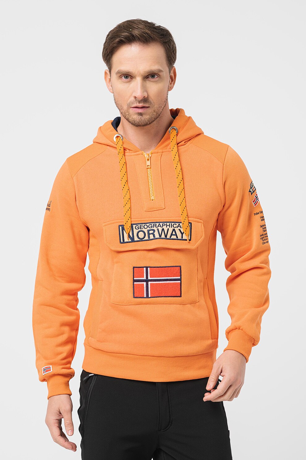 Geographical Norway, Hanorac cu fenta si fermoar Gymclass, Portocaliu