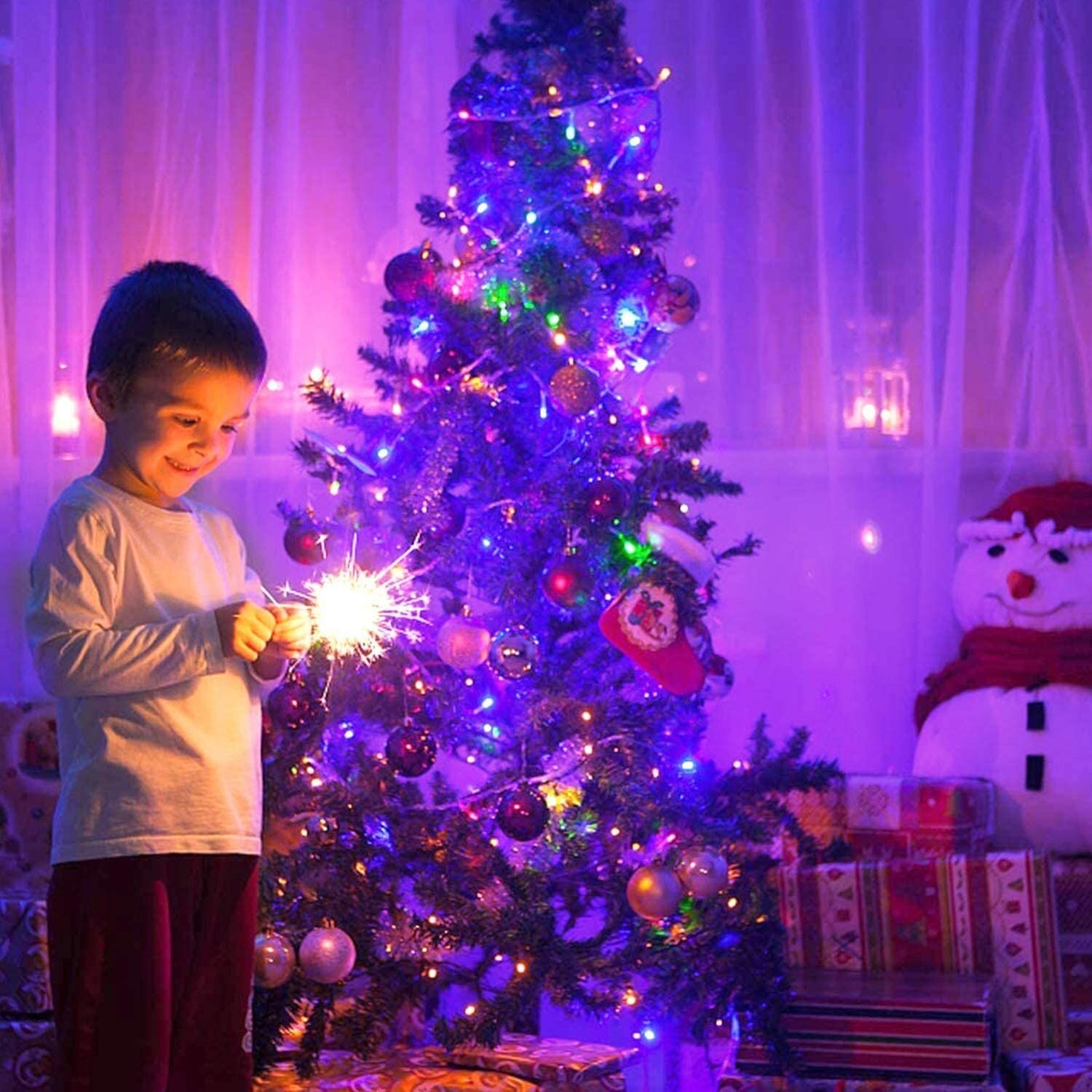 Коледна инсталация, 100 м, 1000 светодиода, Линеен, Многоцветен, 8 ...