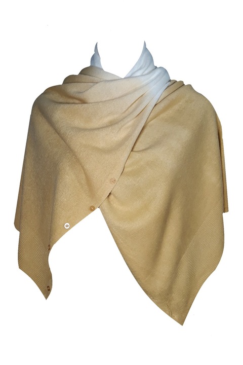 Дамски шал, градиент, горчично жълто / кремаво