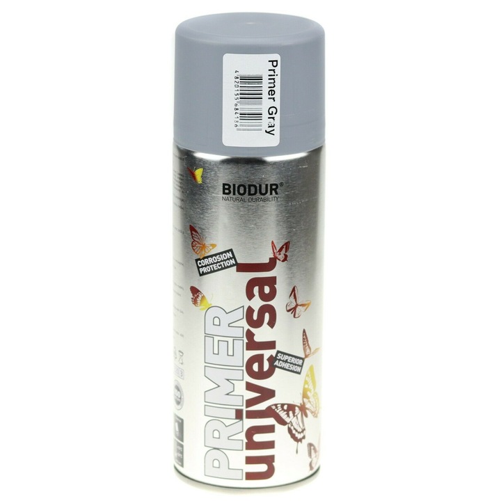 Vopsea Grund In Spray, Aerosol Universal, Grund Acrilic 400 ml, Aderenta Excelenta, Protectie Anticoroziva, Aplicare Usoara, Uscare Rapida, Buna Pentru Metal, Lemn, Beton, Randament Pana La 10 M², Gri