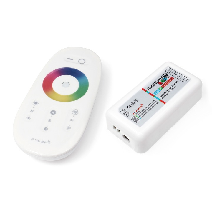 Controler radio Koloreno pentru benzi LED RGBW, RF-RGBW-003, Alb