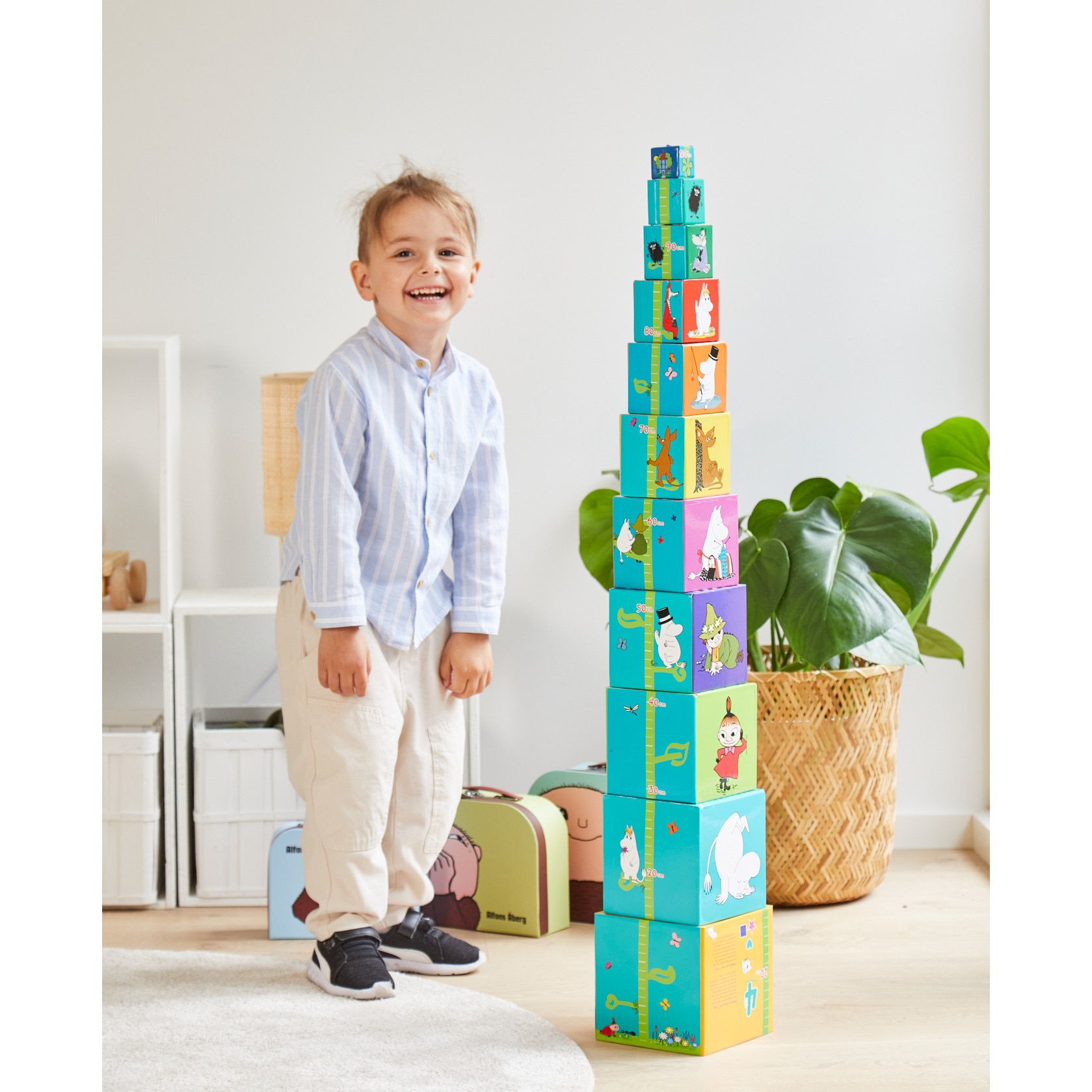 Set 10 cuburi educative, Barbo Toys, Moomin, De la 3 ani, Multicolor ...