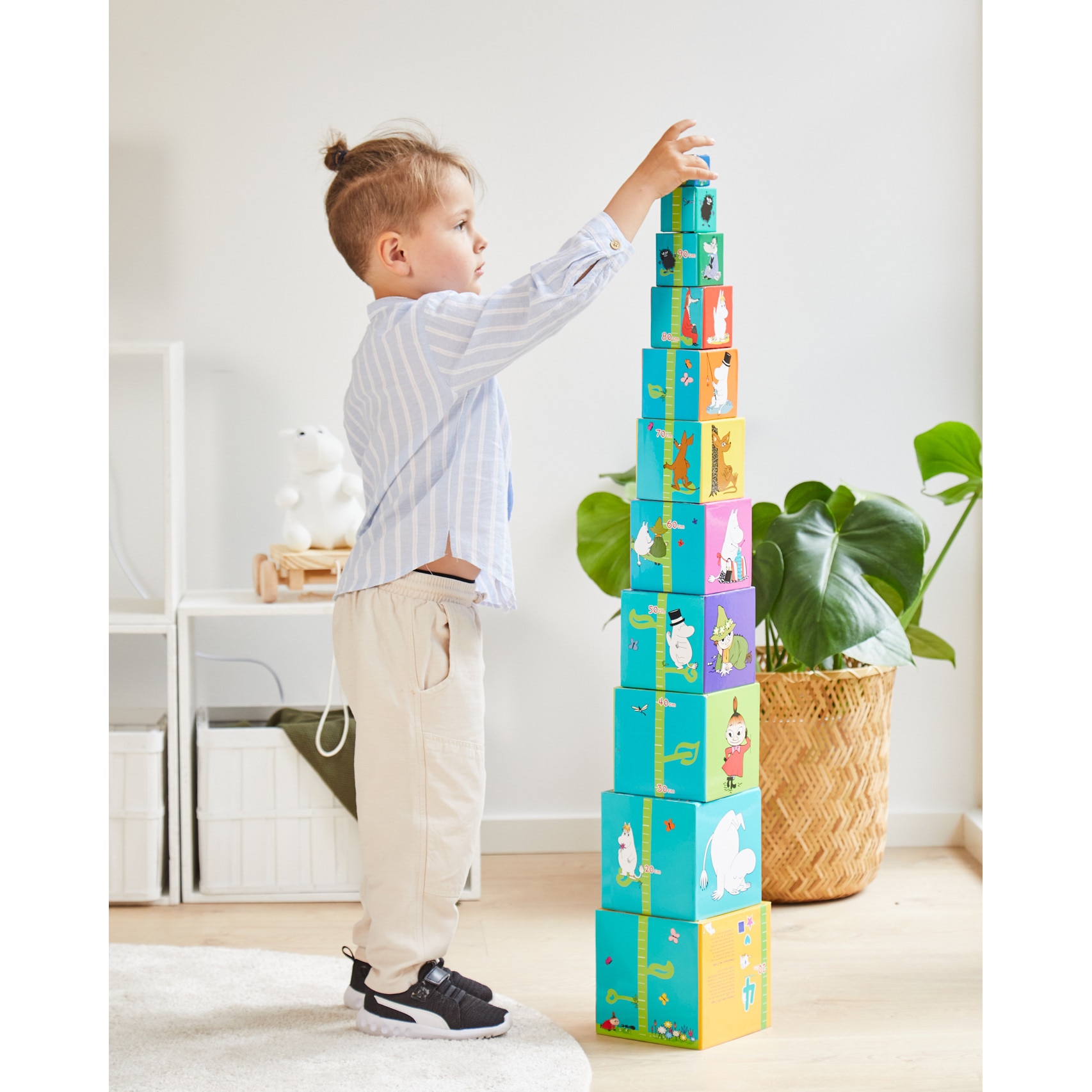 Set 10 cuburi educative, Barbo Toys, Moomin, De la 3 ani, Multicolor ...