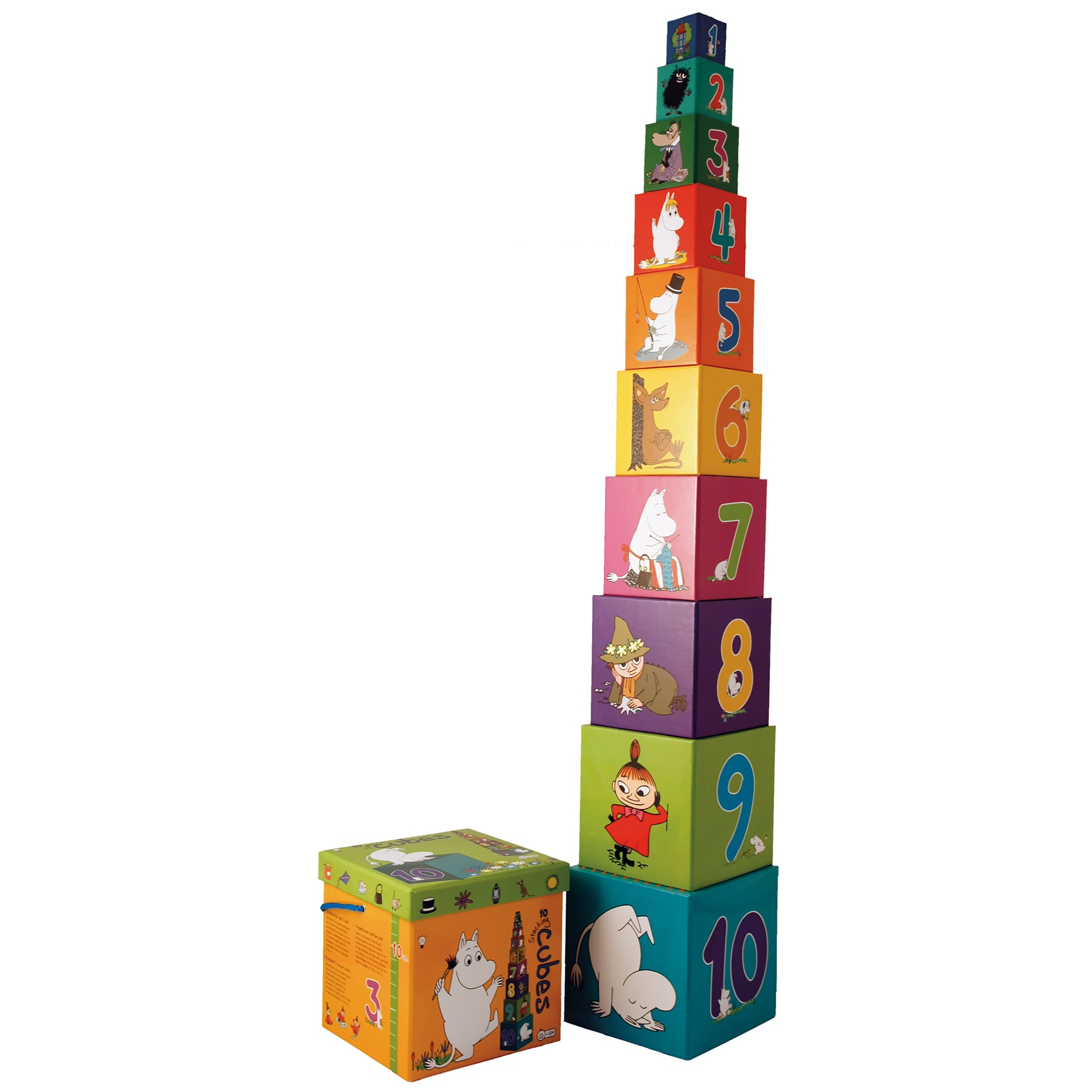 Set 10 cuburi educative, Barbo Toys, Moomin, De la 3 ani, Multicolor ...