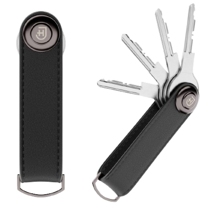 Organizator/Husa Chei, James Hawk, din Piele Naturala, James Hawk 8.5cm, Negru