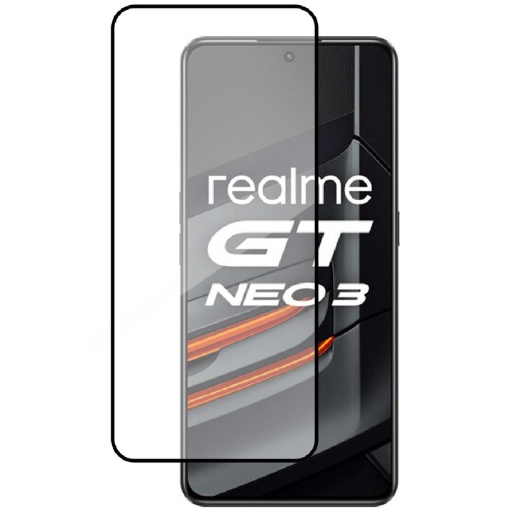 Защитен стъклен филм, съвместим с Realme GT Neo 3, NYTROGEL, Easy-Case Glass, черен