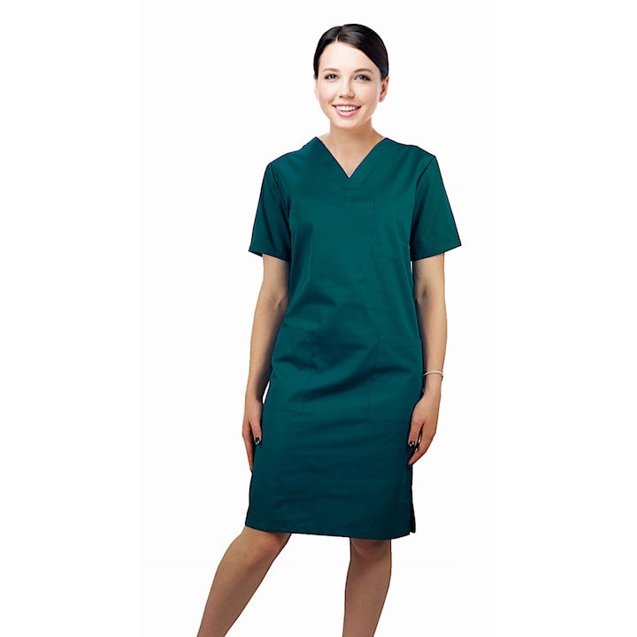 Медицинска рокля за жени M&C, Памук, Зелена, 44