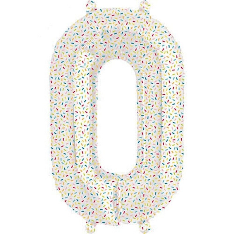 Balon folie cifra 0 confeti - 41cm, Northstar Balloons, 1 buc