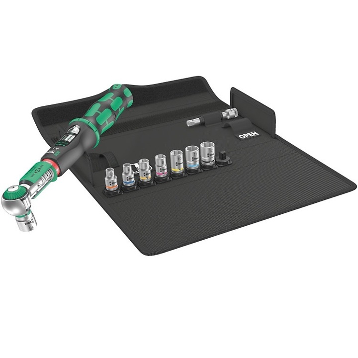 Set cheie dinamometrica cu tubulare, 244mm, 1/4", 2-12Nm, 10 bucati, Wera Safe-Torque A1 SET1