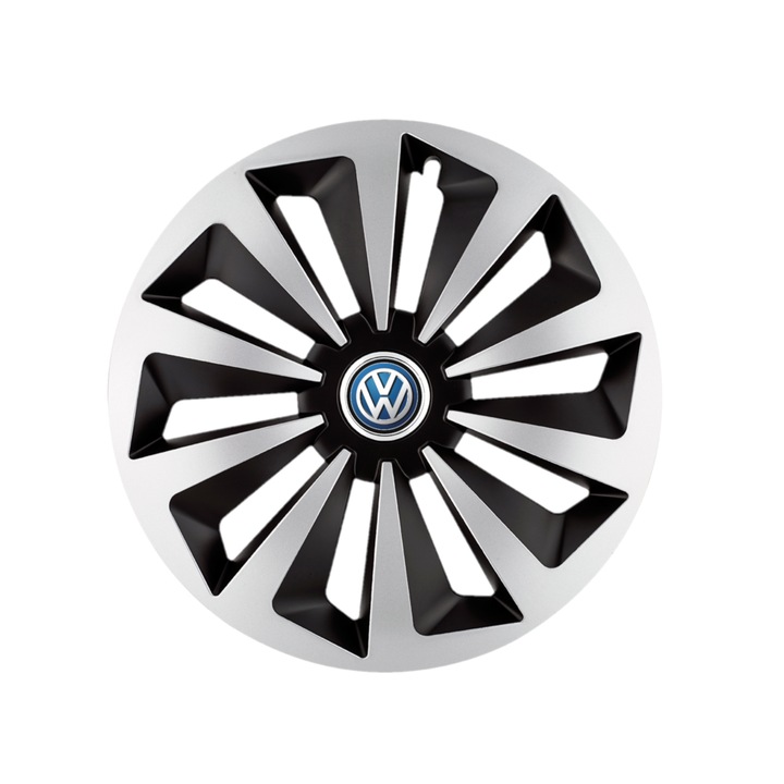 Set 4 capace roti Fox dual crom R14 pentru gama auto Volkswagen