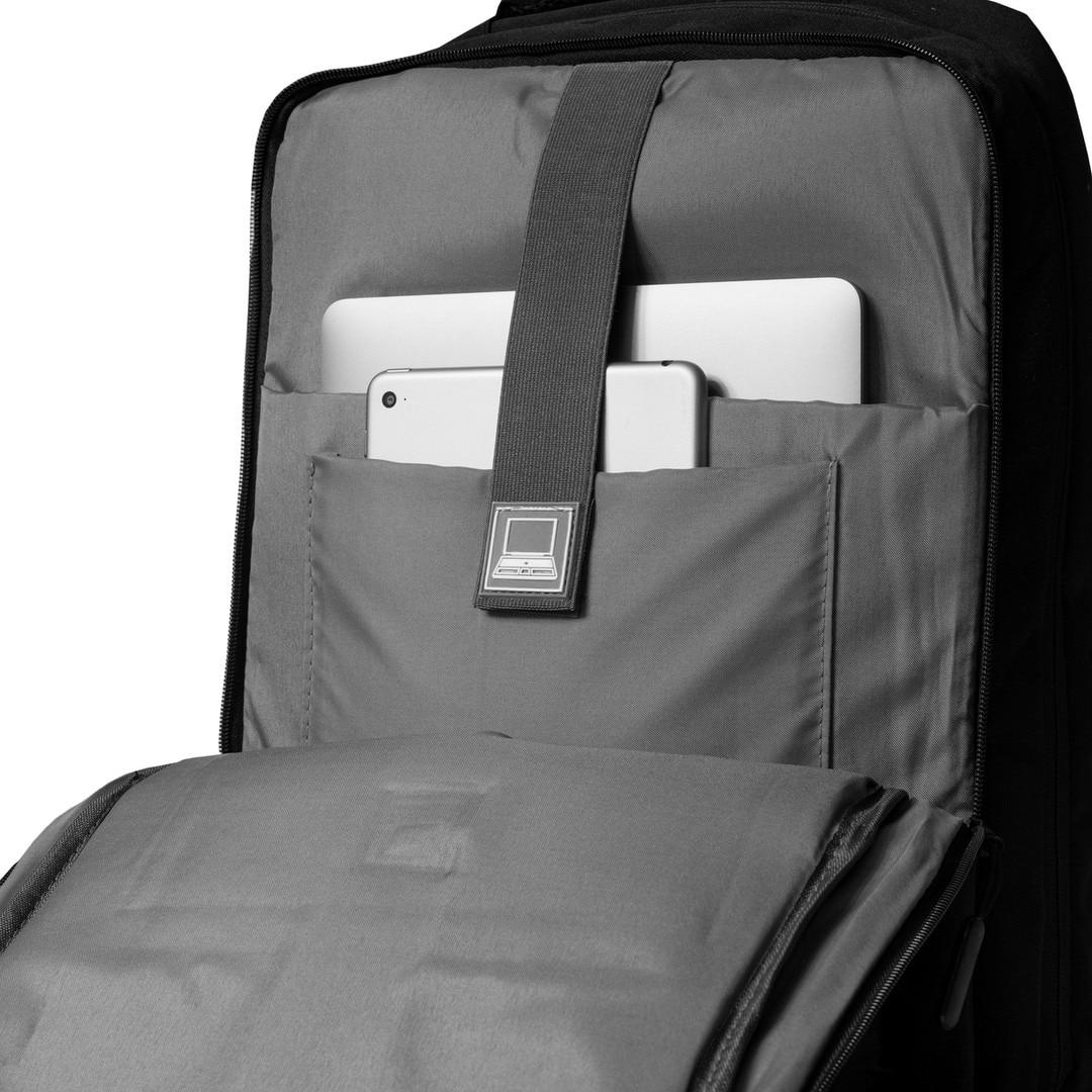 Rucsac functional pentru laptop si tableta, cu port USB, 44x32x12cm, Negru