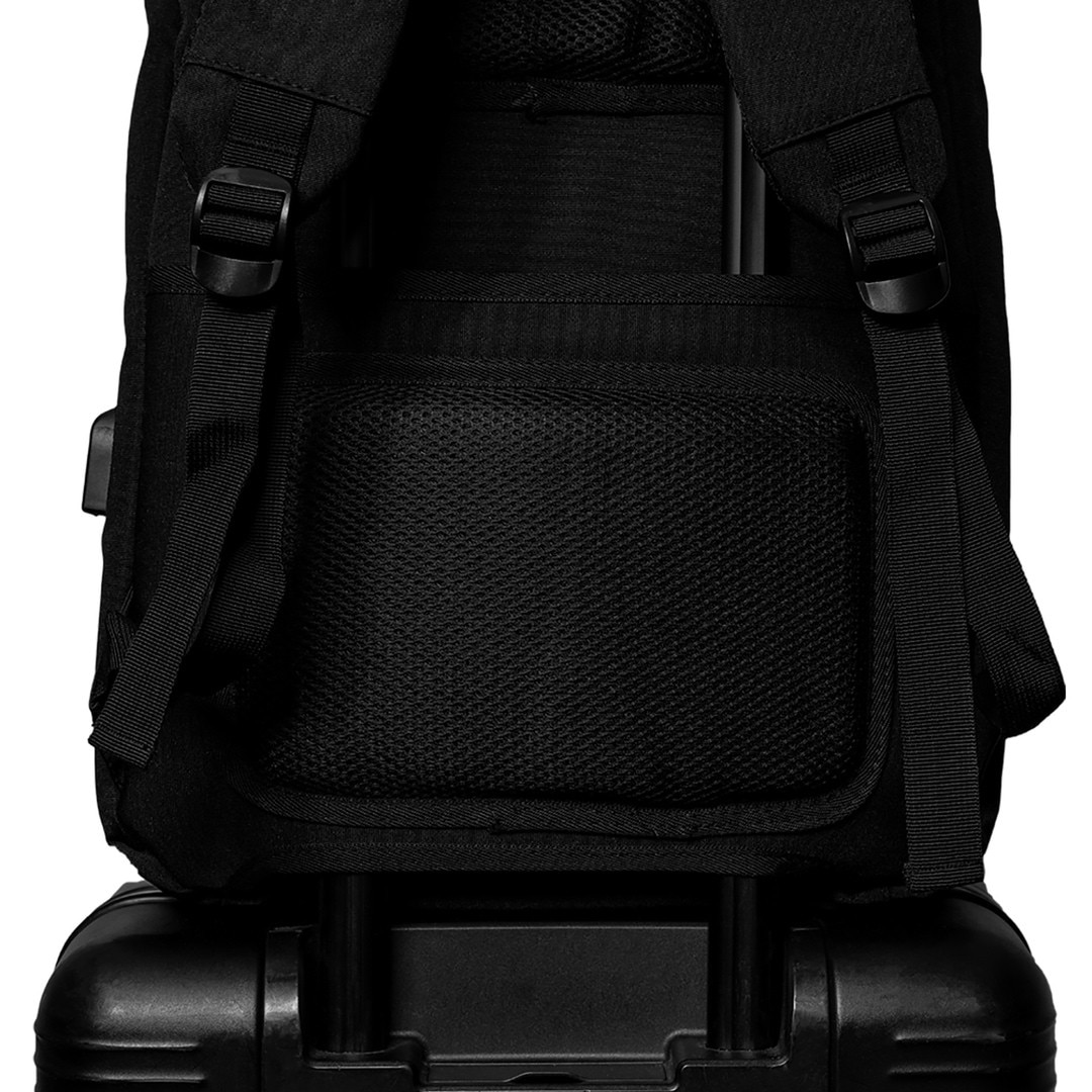Rucsac functional pentru laptop si tableta, cu port USB, 44x32x12cm, Negru