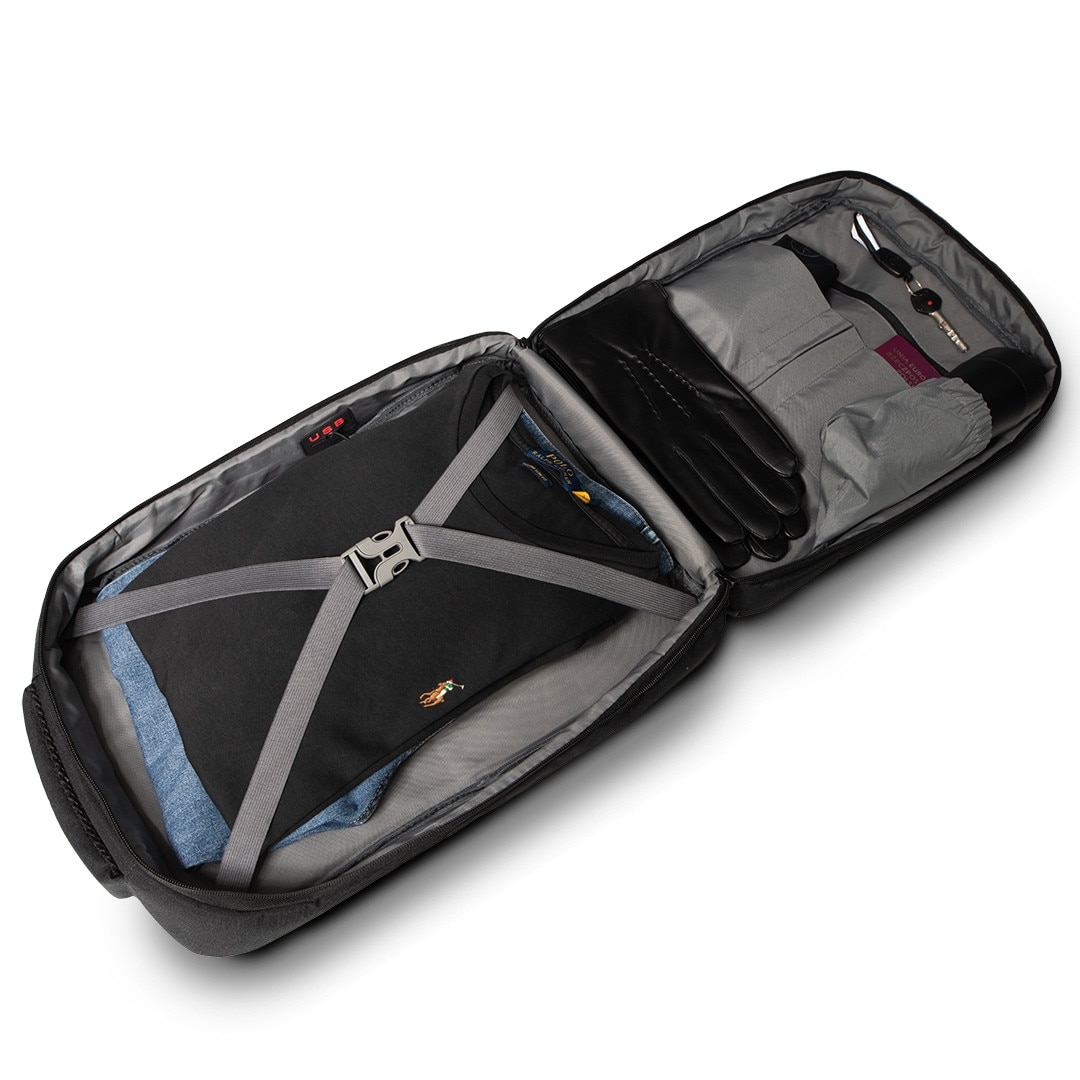 Rucsac functional pentru laptop si tableta, cu port USB, 44x32x12cm, Negru