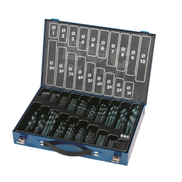 Trusa burghie metal Bohrcraft, HSS 1-10, 170 piese