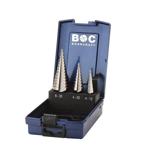 Set 3 burghie in trepte Bohrcraft, 4-12, 4-20, 4-30, HSS