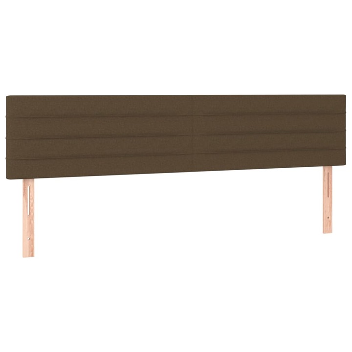 Tablie pat cu banda LED VidaXL Inaltime reglabila, 200x5x78/88 cm, Poliester/Lemn, Maro inchis