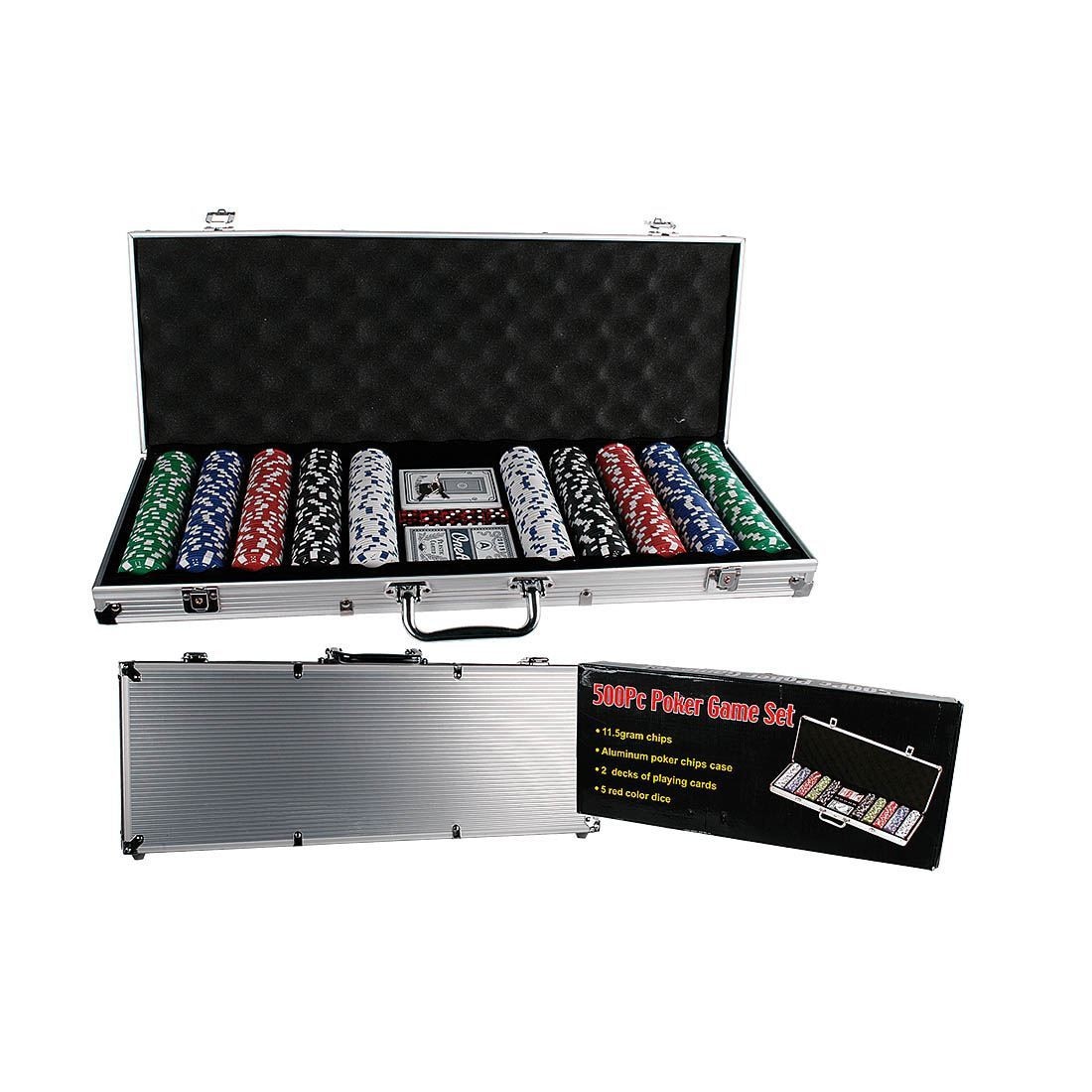 Set pentru Poker in servieta din aluminiu, 500 jetoane eMAG.ro