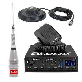 Kit statie radio CB Storm Defender 2019 + Antena radio Storm ML 145 Silver + Baza magnetica Kit statie radio CB Storm Defender 2019 + Antena radio Storm ML 145 Silver + Baza magnetica