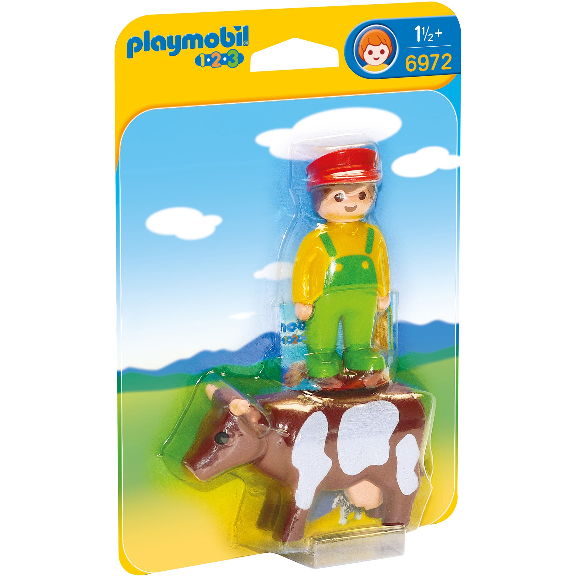 Joc Playmobil 1.2.3, Fermier cu vacuta
