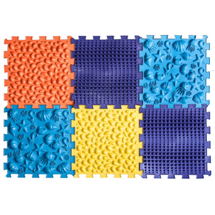 Covoras senzorial, Ortek, Puzzle, 26x26 cm, Multicolor