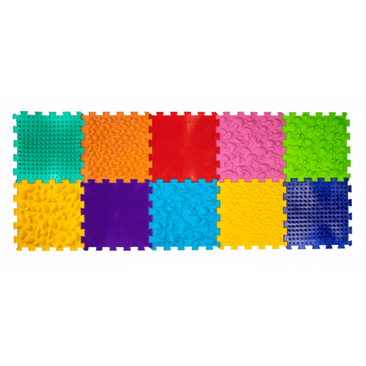 Covoras senzorial, Ortek, Puzzle, 26x26 cm, Multicolor