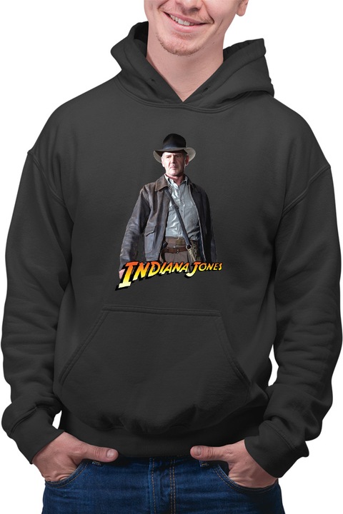 Мъжки суичър Indiana Jones George Lucas Video Game, Черен