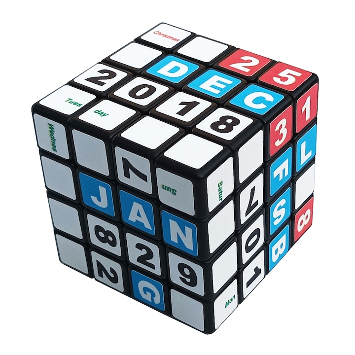 Cub MoYu, Calendar, 4x4x4, Culoare Negru
