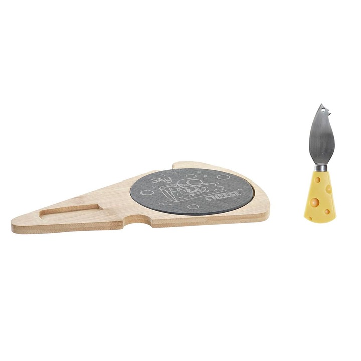 Дъска DKD HOME DECOR, За сирене, Бамбук, 3 части, 28,5 X 20 X 2,3 см