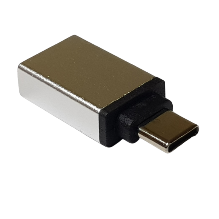 Adaptor de aluminiu USB-A la USB-C, Gri