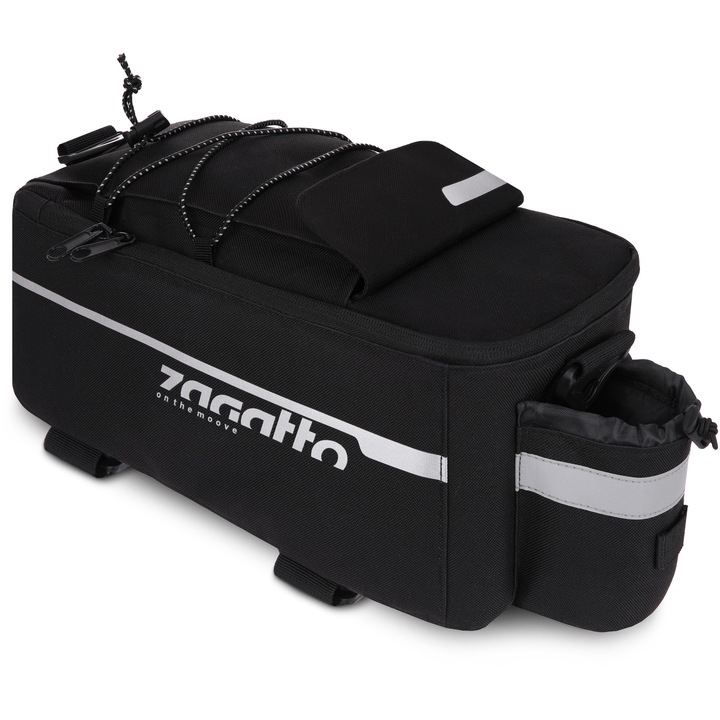 Geanta portbagaj bicicleta Zagatto ZG738 FIT AIR — 9 L, compacta, termica, curea de umar, elemete reflectorizate, impermeabila, neagra