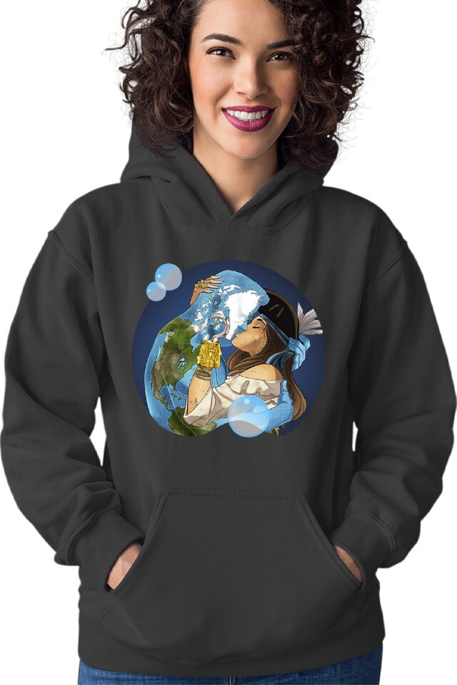 Hanorac dama NFT XOXO Earth Protect Nature Mother Animals, negru