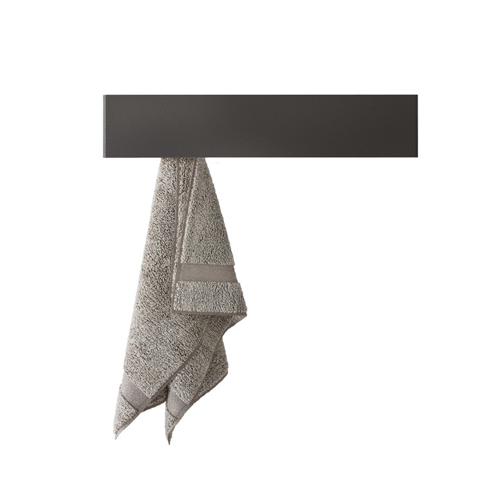 Suport pentru prosop, Dabstory, 40x7x8 cm, Negru