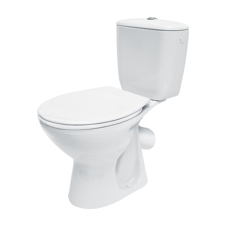 Set vas WC pe pardoseala cu rezervor Cersanit Compact President P010 + mecanism si capac poilietilena K08-028-EX3