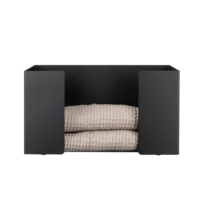 Suport pentru prosoape, Dabstory, Inox, 13x26.2x12.5 cm, Negru