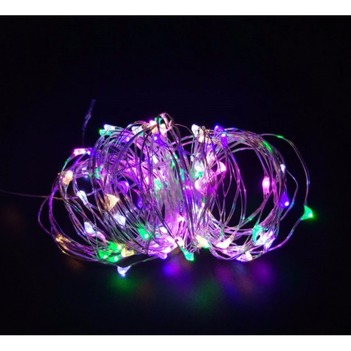 Instalatie de Craciun Tip Liniar, 8 Jocuri de Lumini, Fir Cupru,20 m 200 LED -uri, Multicolor