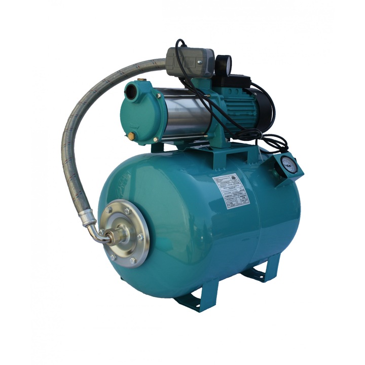 Хидрофор за чиста вода Omnigena OM5006/50M, 2200 W, 220 V, Капацитет на разширителния съд 50 л, Диаметър на връзката 1", Максимален дебит 170 л/мин, Височина на заустване 58 м, Дълбочина на засмукване 8 м