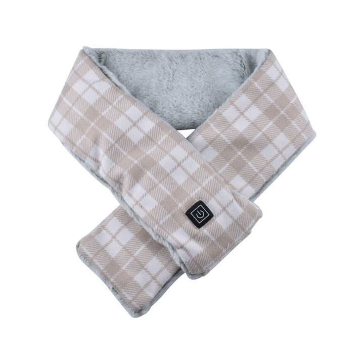 Електрически нагреваем шал, с USB щепсел, 3 нива на интензитет на топлина, изработен от текстилен материал, бежов